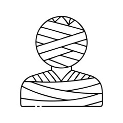 mummy icon, mummy line art - simple line art of mummy, perfect for mummy logos and icons