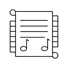 musicsheet icon, musicsheet line art - simple line art of musicsheet, perfect for musicsheet logos and icons