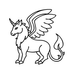 mythicalcreature icon, mythicalcreature line art - simple line art of mythicalcreature, perfect for mythicalcreature logos and icons