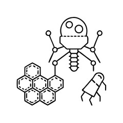 nanobots icon, nanobots line art - simple line art of nanobots, perfect for nanobots logos and icons