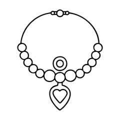 necklace icon, necklace line art - simple line art of necklace, perfect for necklace logos and icons