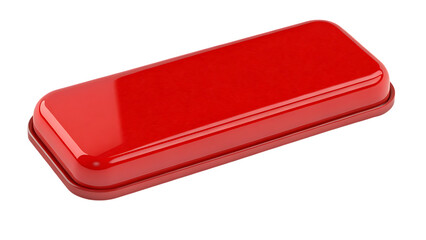 Red button isolated, emergency stop switch on transparent background