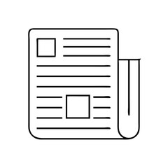 newspaper icon, newspaper line art - simple line art of newspaper, perfect for newspaper logos and icons