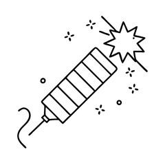 newyearsfirecracker icon, newyearsfirecracker line art - simple line art of newyearsfirecracker, perfect for newyearsfirecracker logos and icons
