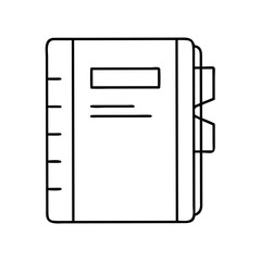 notebook icon, notebook line art - simple line art of notebook, perfect for notebook logos and icons