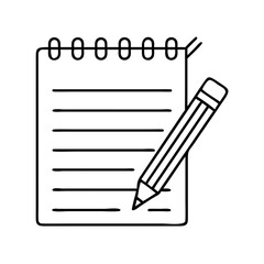 notepadpencil icon, notepadpencil line art - simple line art of notepadpencil, perfect for notepadpencil logos and icons