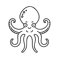 octopus icon, octopus line art - simple line art of octopus, perfect for octopus logos and icons
