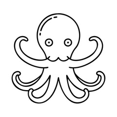 octopus icon, octopus line art - simple line art of octopus, perfect for octopus logos and icons