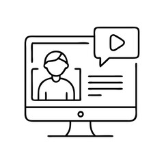 onlinecourse icon, onlinecourse line art - simple line art of onlinecourse, perfect for onlinecourse logos and icons