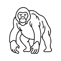 orangutan icon, orangutan line art - simple line art of orangutan, perfect for orangutan logos and icons
