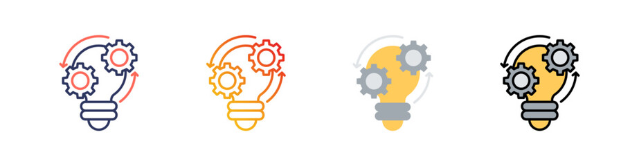 Concept Multistyle Icon Set Vector 
