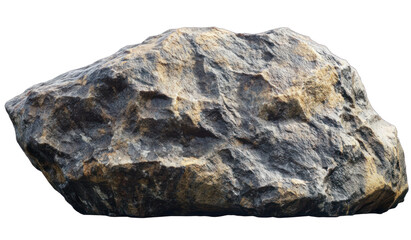 Large, textured rock formation with rough surfaces, set against a neutral background, ideal for nature and geology themes
