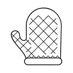 ovenmitt icon, ovenmitt line art - simple line art of ovenmitt, perfect for ovenmitt logos and icons