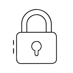 padlock icon, padlock line art - simple line art of padlock, perfect for padlock logos and icons