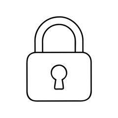 padlock icon, padlock line art - simple line art of padlock, perfect for padlock logos and icons