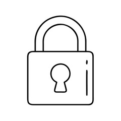 padlock icon, padlock line art - simple line art of padlock, perfect for padlock logos and icons
