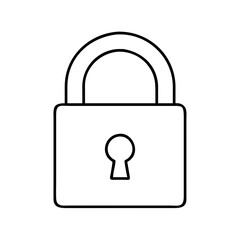 padlock icon, padlock line art - simple line art of padlock, perfect for padlock logos and icons