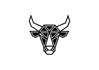 African bull head mascot vector icon isolated on white background