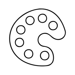 Fototapeta premium paintpalette icon, paintpalette line art - simple line art of paintpalette, perfect for paintpalette logos and icons