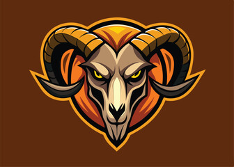 Colorful Cow skull flat icon. Vector illustration