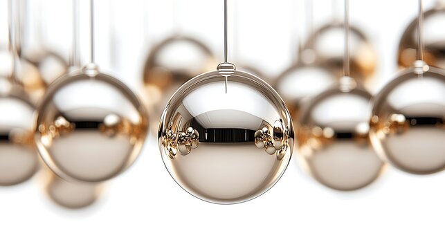 Golden Newton s Cradle  Abstract Art  Physics  Balance  Harmony