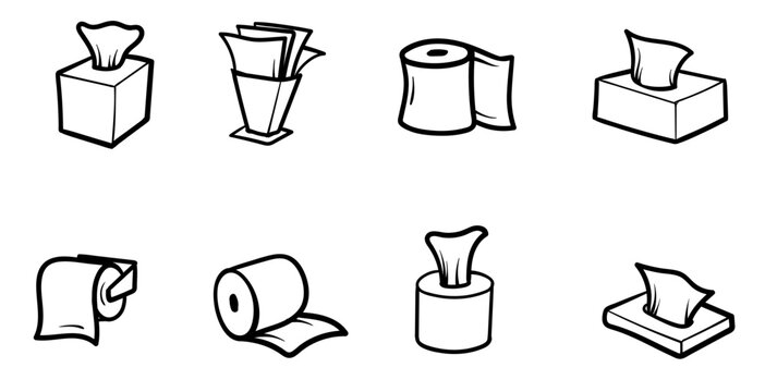 Tissue Paper icons set. vector