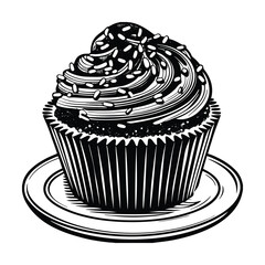 vector illustration of a cupcake