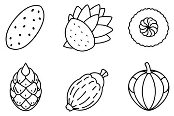 taro fruit line art minimalist illustration design abstract pattern style