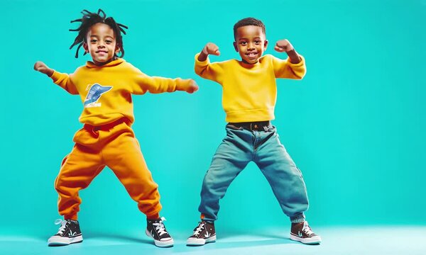 Couple kids dancing cool.
