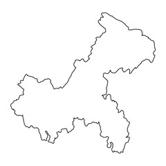 Outline Map of Chongqing China