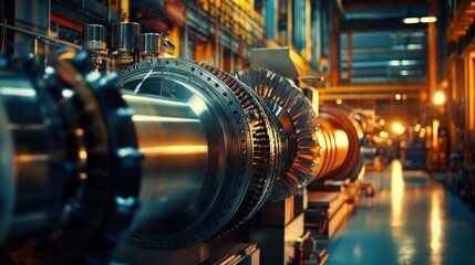 Fototapeta premium Industrial machinery in a large factory