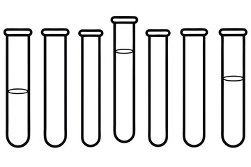 test tube line art creative depiction of laboratory glassware illustration