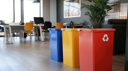 Waste separation and recycling in a business office