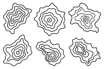 topographic map line art detailed drawing of elevation contours