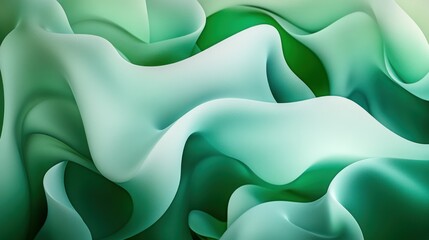 Abstract Green and Teal Fluid Swirls: A Digital Art Masterpiece