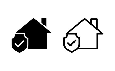 Fototapeta premium home insurance icon vector illustration. home protection sign and symbol