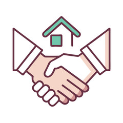 Housing Deal Handshake with a Home Icon Design