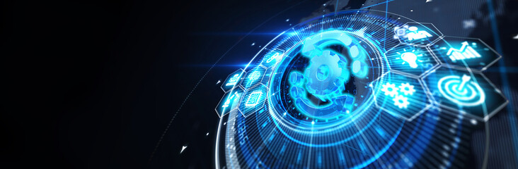 Business, Technology, Internet and network concept. Automation Software Technology Process System. illustration
