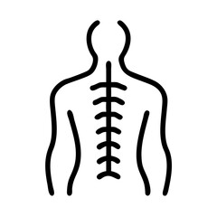 Human Back with Spine Outline Icon Design
