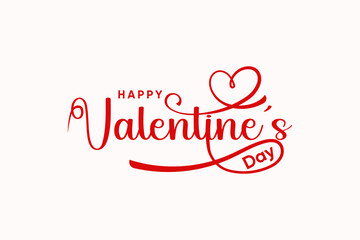 Obraz premium Happy Valentines Day Red Script Heart Love Typography Design