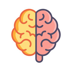 Human Brain with Left Hemisphere Icon Design