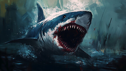 Underwater horror: Megalodon shark