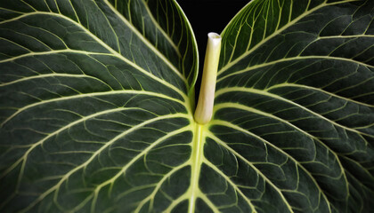 A macro close-up of Anthurium regale with fine vein details.
