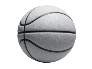 Realistic close-up view of a textured basketball against a backdrop