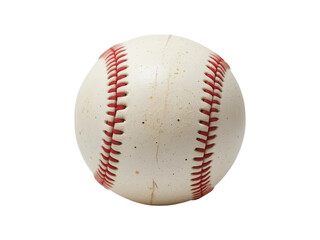 Classic Baseball with Red Stitching on Isolated White Background