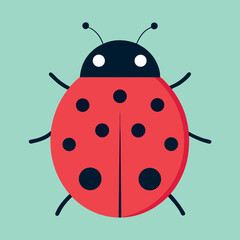 Obraz premium A close-up-of-a-ladybug-with-a-minimalist-dotted 