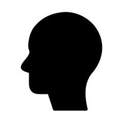 Human Head Side Silhouette Icon Design