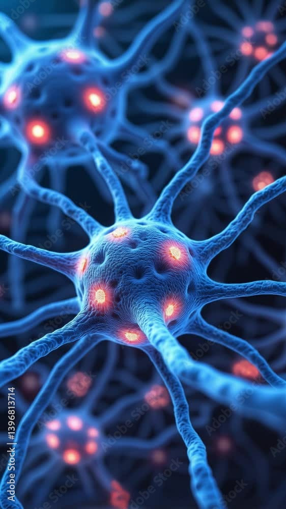 Aufkleber Background from nerve cells or neural networks with cell activity between each other