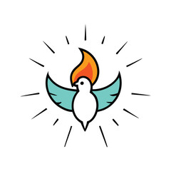 holy spirit pentecost sunday vector greetings with dove in light