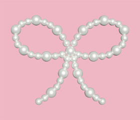 Pearl bow icon. Coquette style design elements. Vector illustration
